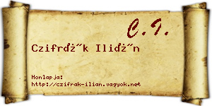 Czifrák Ilián névjegykártya